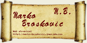 Marko Brošković vizit kartica